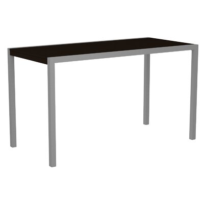 Mod Bar Table - Frame Finish: Textured Silver  Top Color: Mahogany