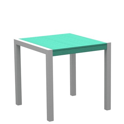 Mod Dining Table - Frame Finish: Textured Silver  Table Top Color: Aruba  Size: 29" H x 29.75" W x 29.75" D