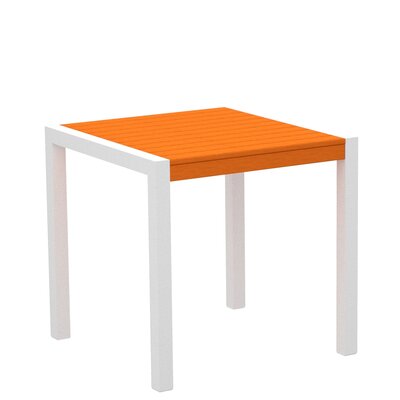 Mod Dining Table - Table Top Color: Tangerine  Frame Finish: Textured White  Size: 29"H x 35.18" W x 35.18" D