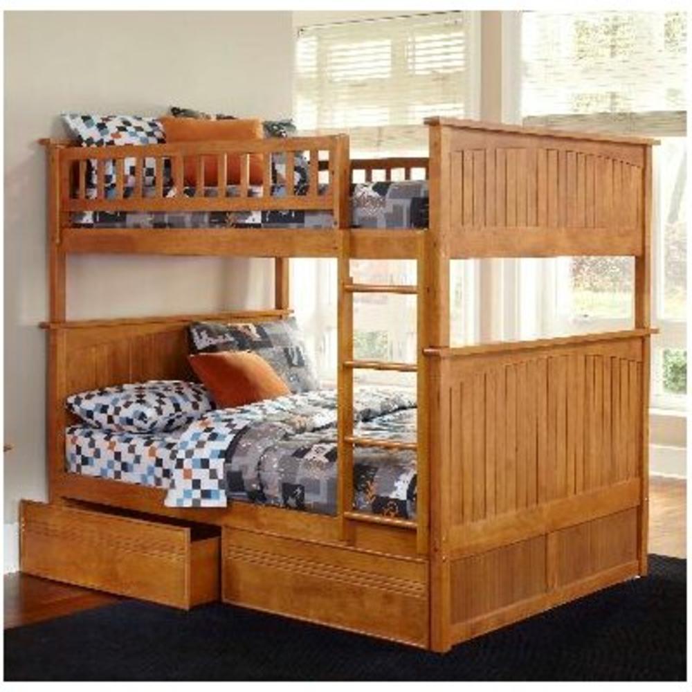 Nantucket Twin Storage Bunk Bed - Configuration: Full over Full  Finish: Caramel Latte