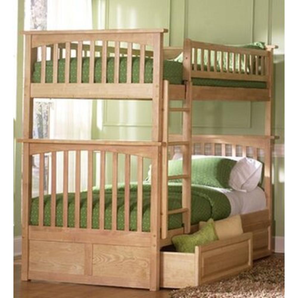 Columbia Bunk Bed with Stroage - Configuration: Twin over Twin  Finish: Natural Maple