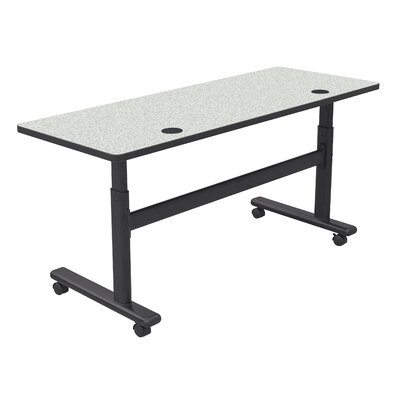 Height Adjustable Flipper Training Table - Size: 72" W x 24" D  Color: Gray Nebula / Black