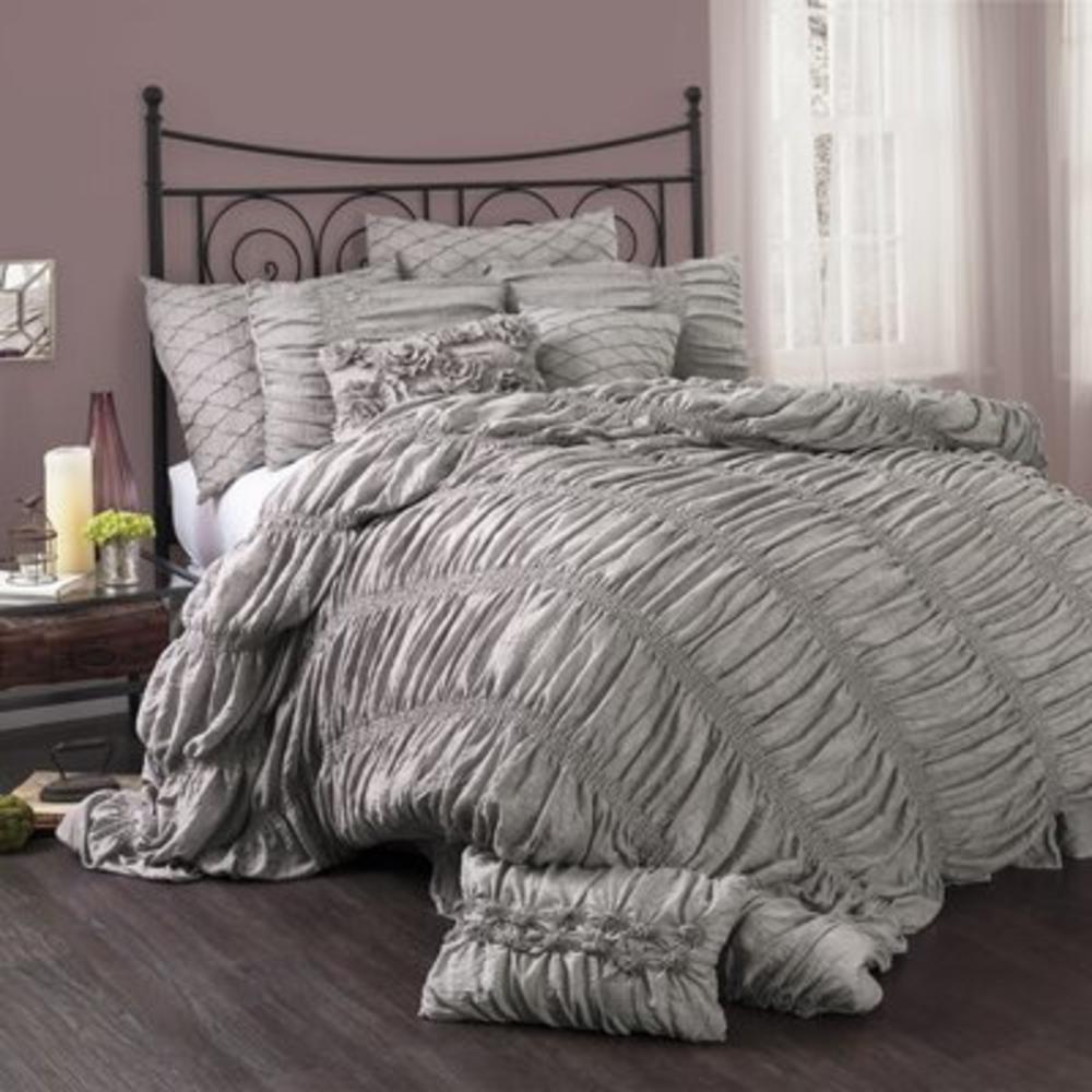 Madelynn 3 Piece Comforter Set - Size: Queen  Color: Gray