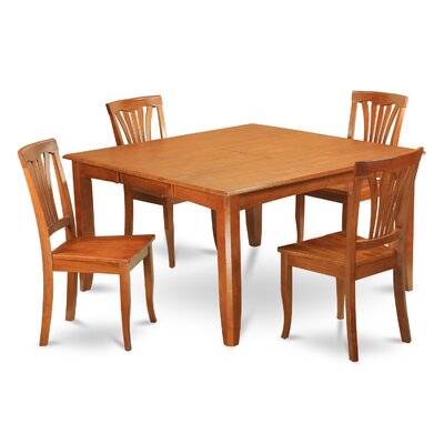 Parfait 5 Piece Dining Set - Chair Upholstery: Wood Seat