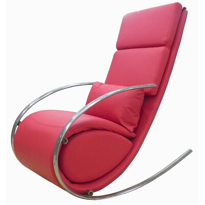 Chloe Rocking Chair and Ottoman - Color: Red