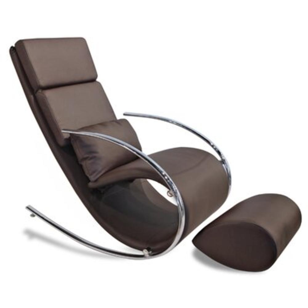 Chloe Rocking Chair and Ottoman - Color: Chocolate