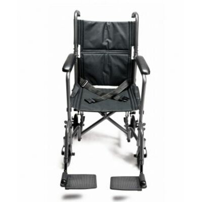 Steel Transport Ultra Lightweight Wheelchair - Seat Size: 17" W