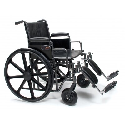 Traveler HD Bariatric Wheelchair - Seat Size: 24" W x 18" D, Front Rigging: Swingaway Footrest, Arm Type: Detachable Desk Arm