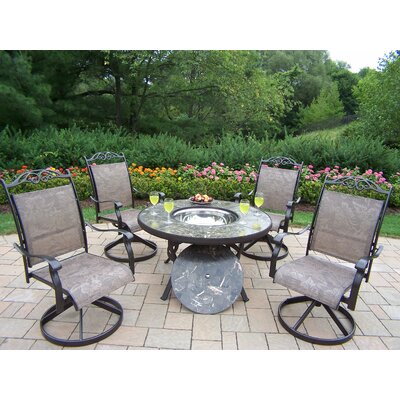 Stone Art 5 Piece Fire Pit Seating Group with Cushion