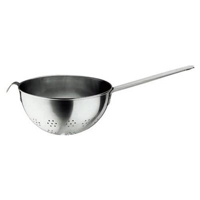 Colander with Long Handle in Stainless Steel - Size: Dia 8 5/8" x H 4 3/4", 2 7/8 Qts