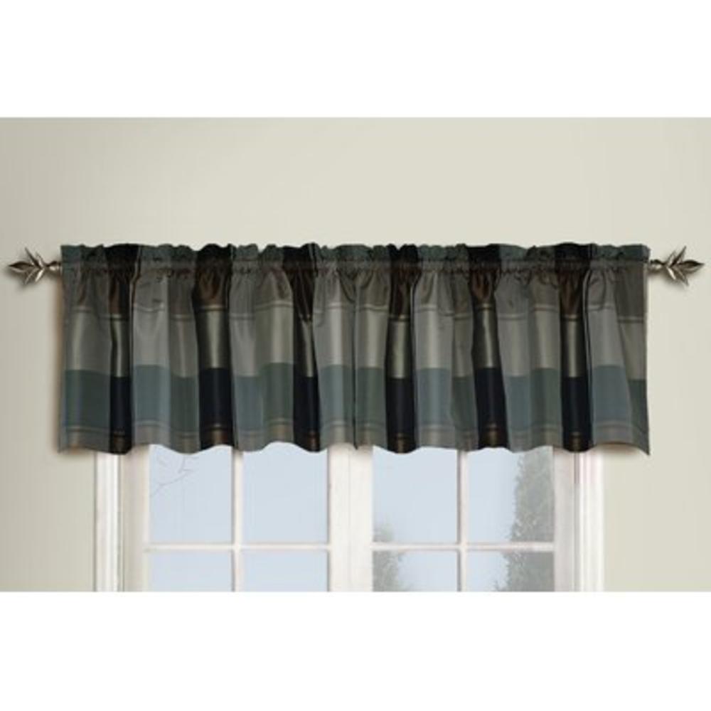 Plaid 54" Curtain Valance - Color: Taupe / Brown