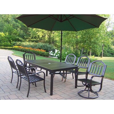 Rochester 7 Piece Swivel Dining Set with Umbrella