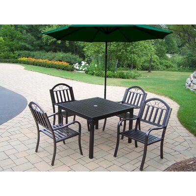 Rochester 5 Piece Dining Set with Umbrella