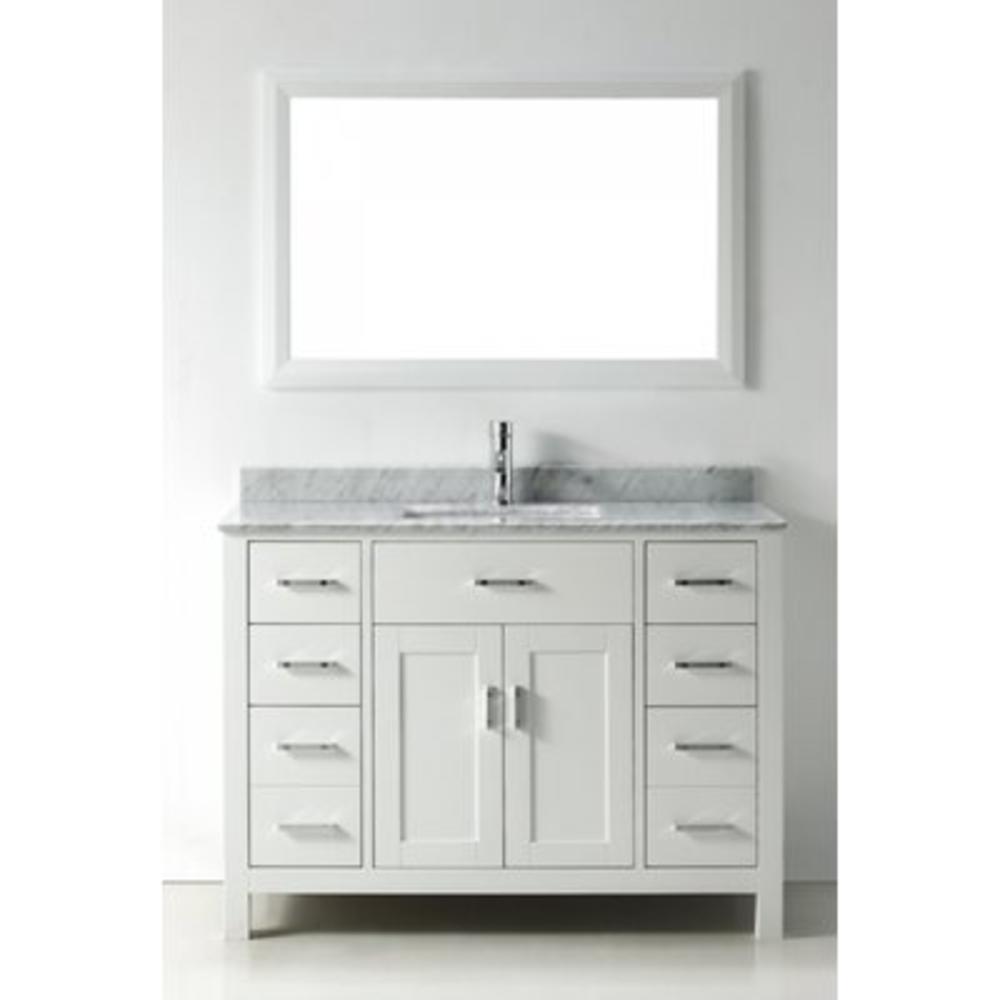 Celize 48" Single Bathroom Vanity Set with Mirror - Base Finish: White  Faucet Finish: No Faucet