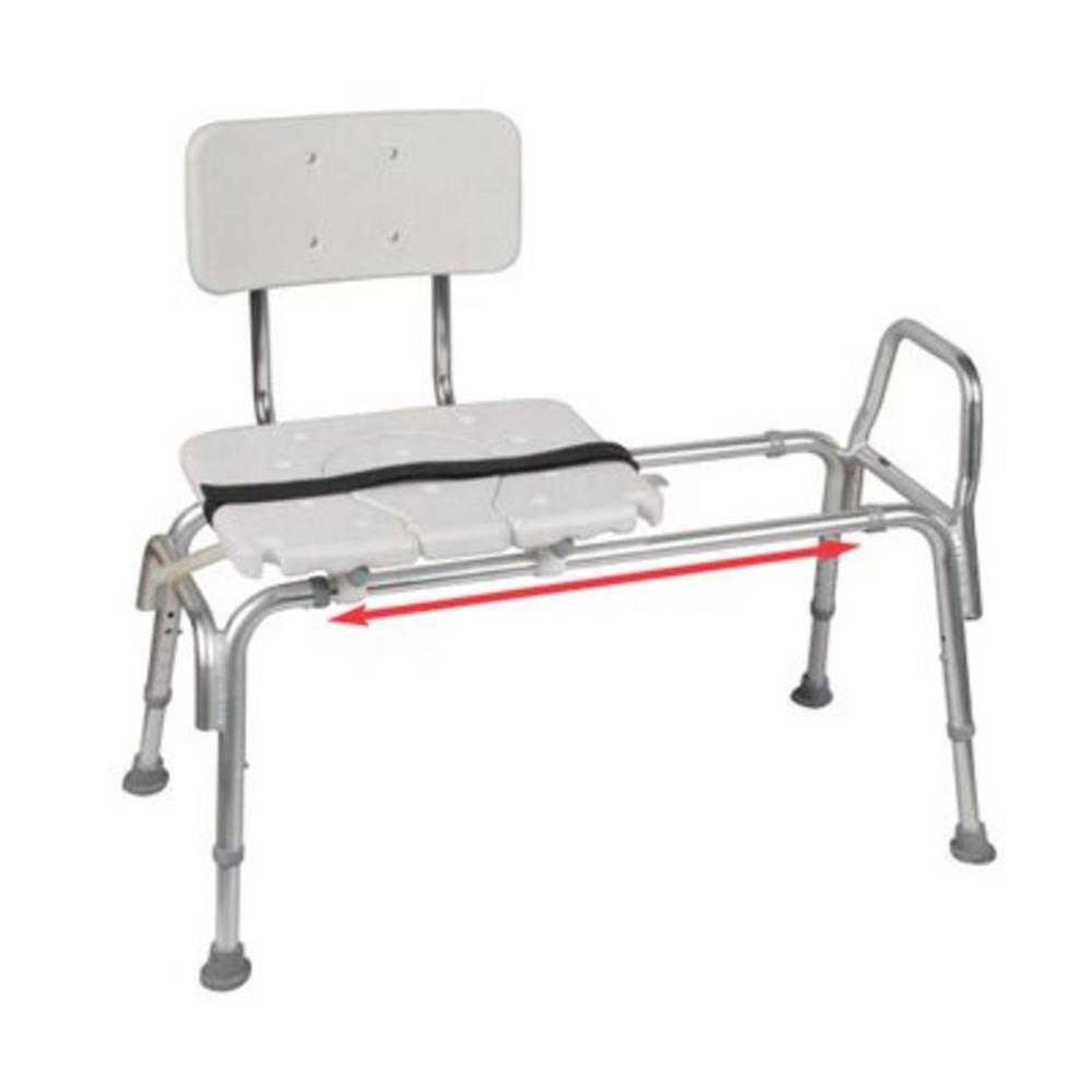 Snap N Save Sliding Transfer Bench with Replaceable Cut Out Seat - Size: Regular