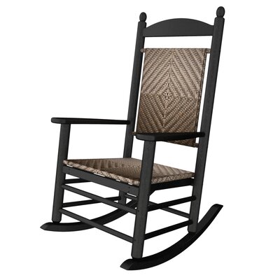 Jefferson Woven Rocking Chair - Seat/Back Finish: Cahaba, Frame Finish: Black