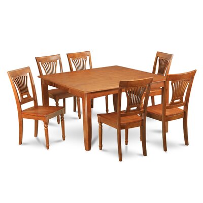 Parfait 7 Piece Dining Set - Chair Upholstery: Wood Seat