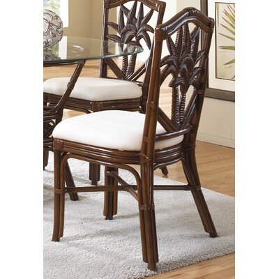 Cancun Palm Dining Side Chair with Cushion - Fabric: Patriot Kiwi