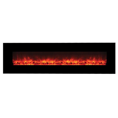 Contemporary Wide Glass Electric Fireplace with No Heater