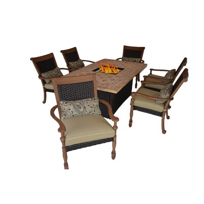 Luxum 7 Piece Fire Pit Seating Group with Cushions