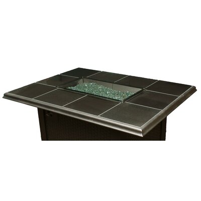 Napa Valley Crystal Fire Pit Table Metal Base Granite Tiles and Burner