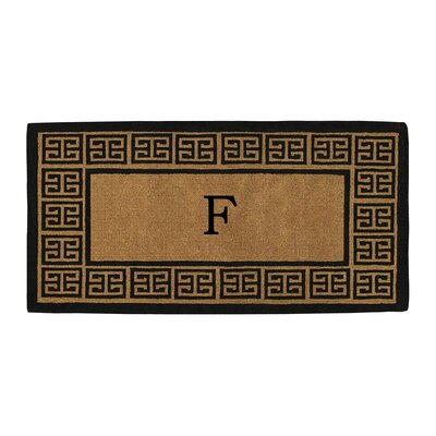 Olympus Monogram Doormat - Rug Size: 3' x 6'  Letter: F