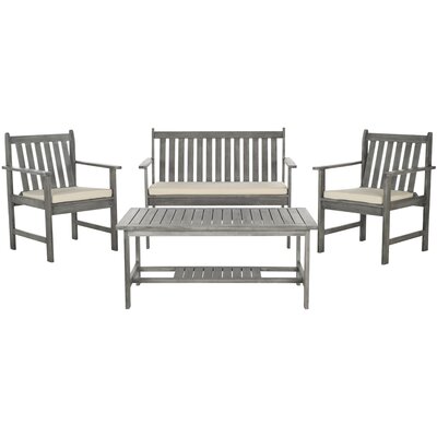Burbank 4 Piece Seating Group with Cushions - Finish: Grey Wash