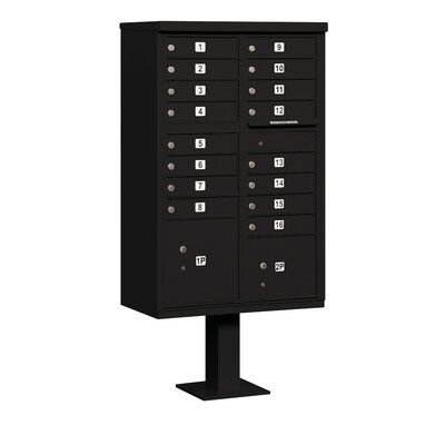 16 Door Cluster Box Unit for USPS Access - Color: Black