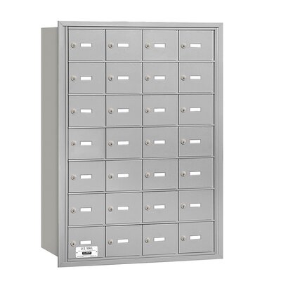4B+ Horizontal Mailbox 28 Doors Rear Loading Private Access  - Finish: Aluminum