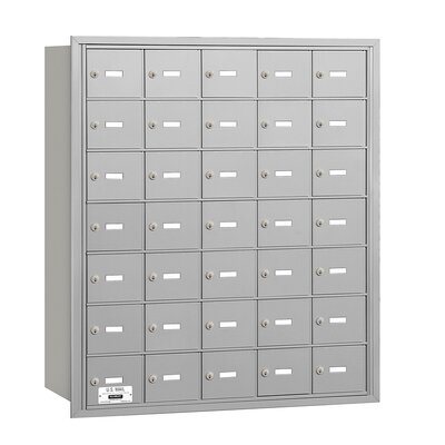 4B+ Horizontal Mailbox 35 Doors Rear Loading Private Access  - Finish: Aluminum