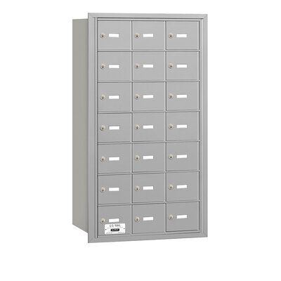 4B+ Horizontal Mailbox 21 Doors Rear Loading Private Access  - Finish: Aluminum
