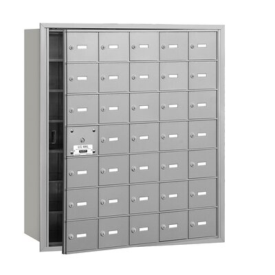 4B+ Horizontal Mailbox 35 Doors Front Loading USPS Access  - Finish: Aluminum
