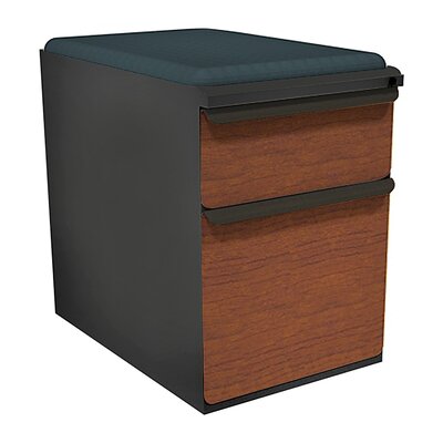 Zapf 2-Drawer Mobile Pedestal File Cabinet - Drawer Finish: Figured Mahogany Laminate, Fabric Finish: Iris, Frame Finish: Pumice