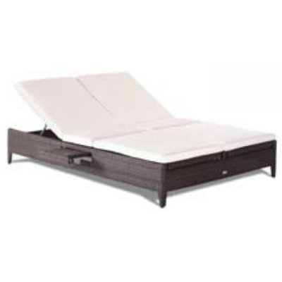 DOMUS Cleveland Lecce Sun Double Chaise Lounge with Cushion and Umbrella Hole DOMUS Cleveland Lecce Sun Double Chaise Lounge with Cushion and Umbrella Hole