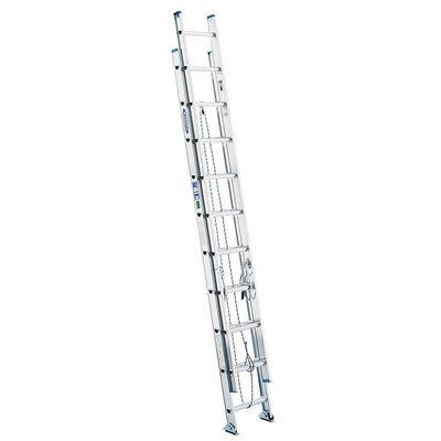 20 ft Aluminum Extension Ladder with 250 lb. Load Capacity