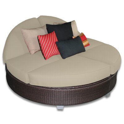 Signature Round Double Chaise Lounge - Fabric Color: Sand