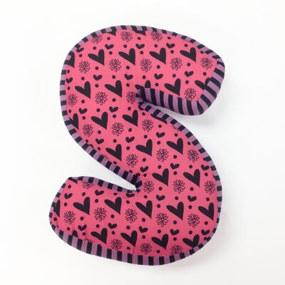 Sassy Shaylee Letter "S" Cotton Throw Pillow