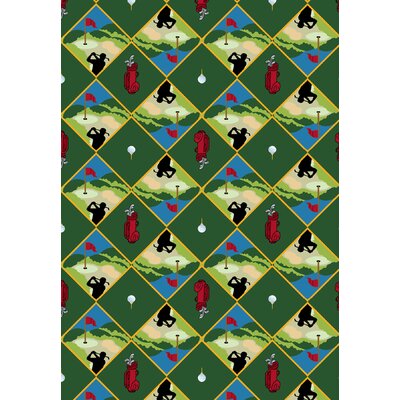 Gaming and Entertainment Games People Play Green Spike N' Tee Golf Area Rug - Rug Size: 5'4" x 7'8"
