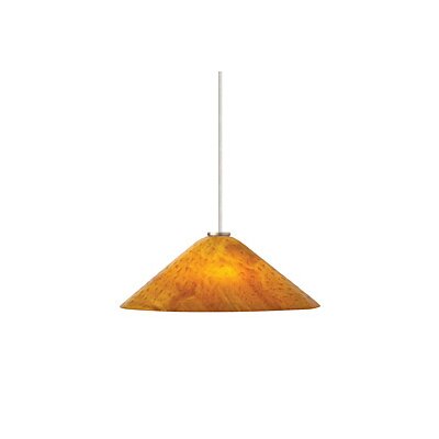 Larkspur 1 Light Pendant - Finish / Shade / Bulb / Volts: White / Beach Amber / Fluorescent / 120