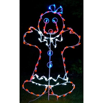 Mrs Gingerbread Woman LED Light Christmas Decoration