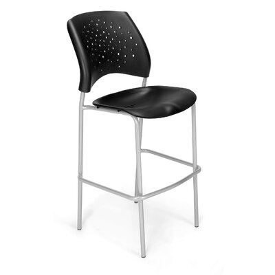 Stars and Moon Cafe Height Chair  - Base Finish: Silver  Seat Cover: None (Black Plastic)