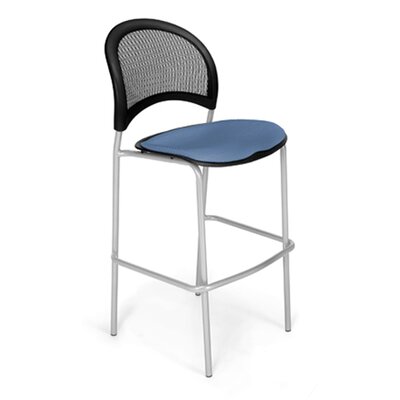 Stars and Moon Cafe Height Chair - Base Finish: Silver  Seat Cover: Cornflower Blue