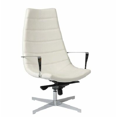 Domino Leatherette Lounge Chair - Color: White
