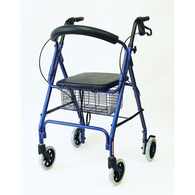 Rollator with Loop Brakes and 8" Wheels - Frame Color: Metallic Blue