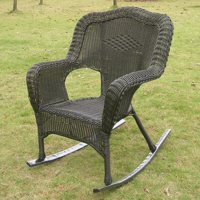 Chelsea Wicker Resin Outdoor Rocking Chair (Set of 2) - Finish: Antique Black