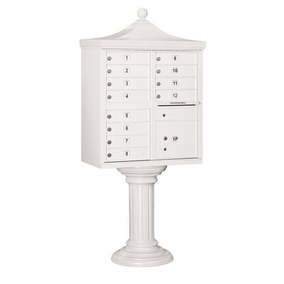 Regency 12 Door Decorative CBU Mailbox for Private Access - Color: White