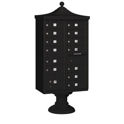 Regency 13 Door Decorative CBU Mailbox for USPS Access - Color: Black