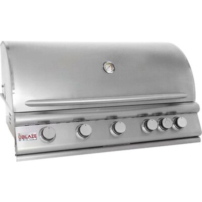 40" 5-Burner Built-In Gas Grill with Rear Infrared Burner - Gas Type: Propane