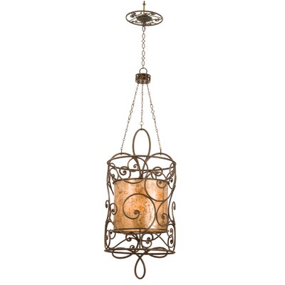 Windsor 12 Light Chandelier - Finish: Antique Copper  Shade: Tea stained mica shade