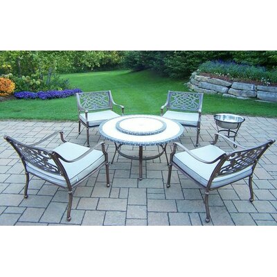 Tacoma 6 Piece Fire Pit Seating Group with Cushion - Finish: Antique Bronze